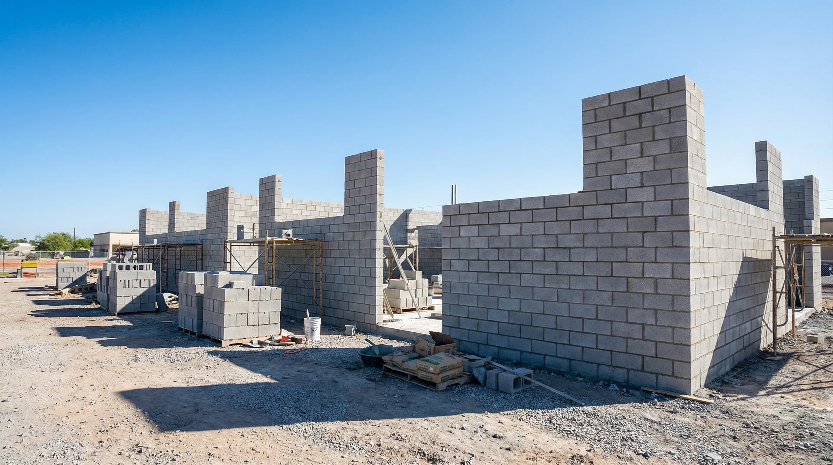 CMU wall construction