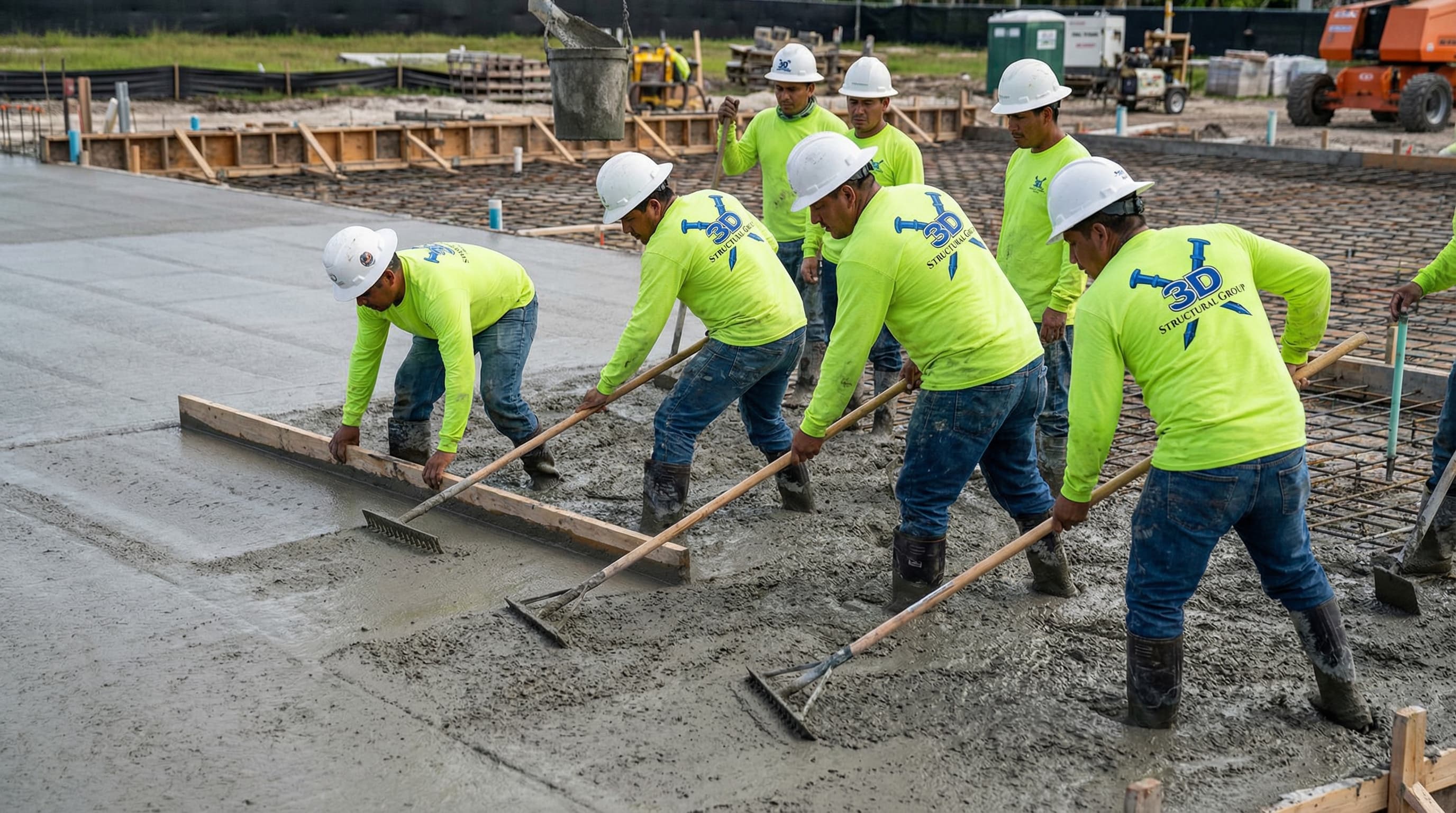 Concrete pour in progress